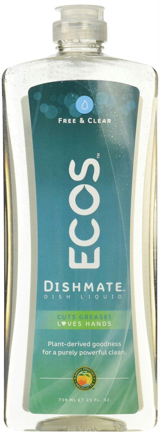 Earth Friendly: Ecos Dishmate Dish Liquid Free And Clear, 25 Oz