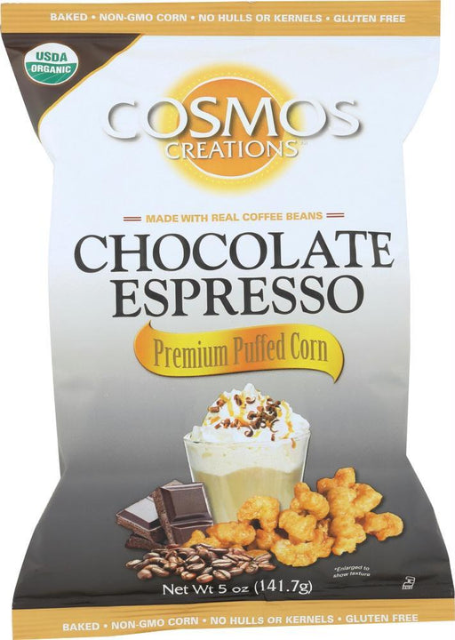 Cosmos Creations: Puffed Corn Organic Chocolate Espresso, 5 Oz