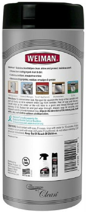 Weiman: Stainless Steel Wipes, 30 Count