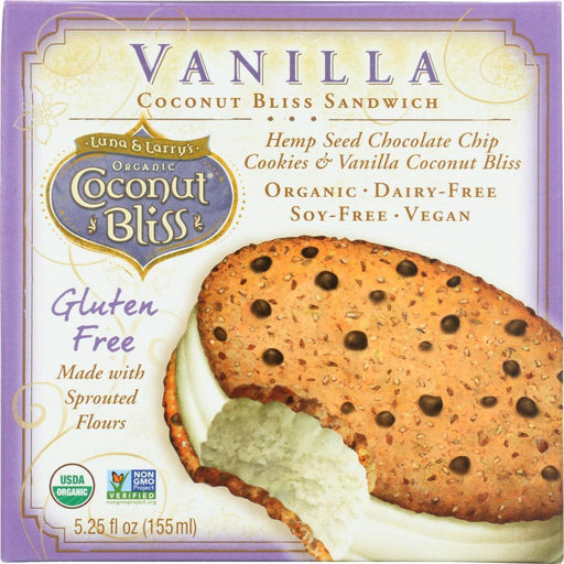 Luna & Larrys Coconut Bliss: Vanilla Cookie Sandwich, 5.25 Oz