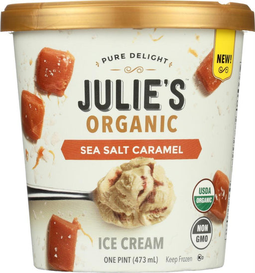 Julies Organic: Sea Salt Caramel Ice Cream, 16 Oz