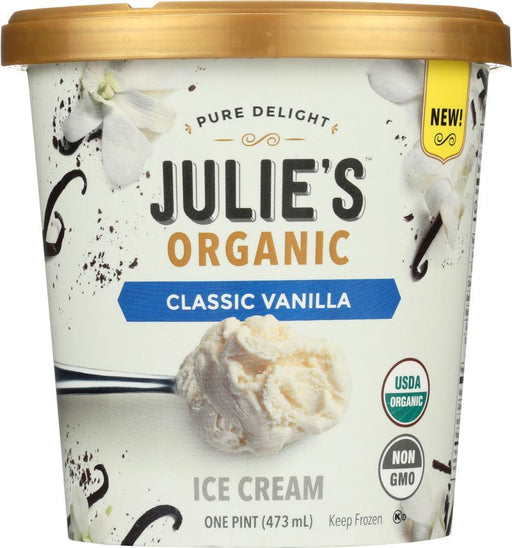 Julies Organic: Classic Vanilla Ice Cream, 16 Oz