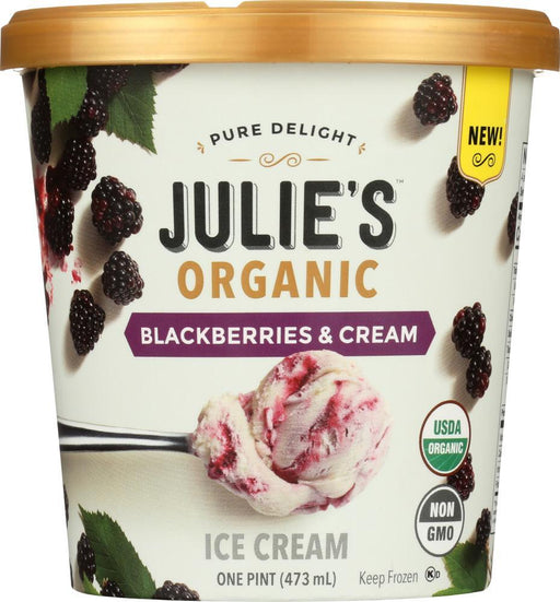 Julies Organic: Blackberries & Cream Ice Cream, 16 Oz