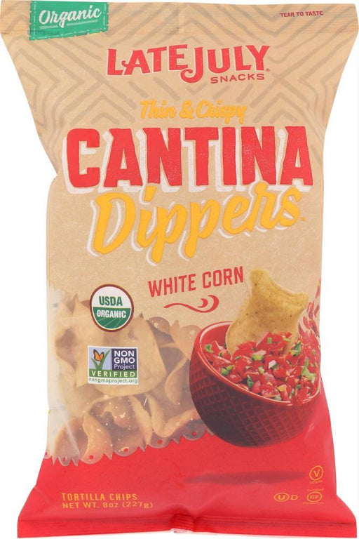 Late July: Chips White Corn Organic Cantina Dippers, 8 Oz