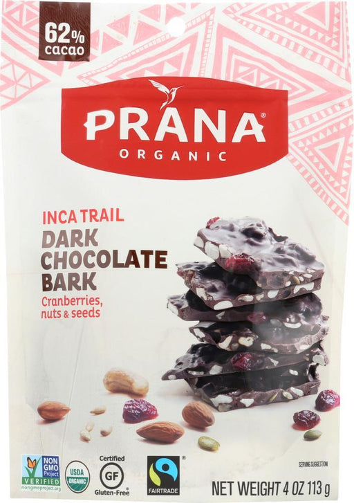 Prana: Chocolate Bark Dark Inca Trail Organic, 4 Oz