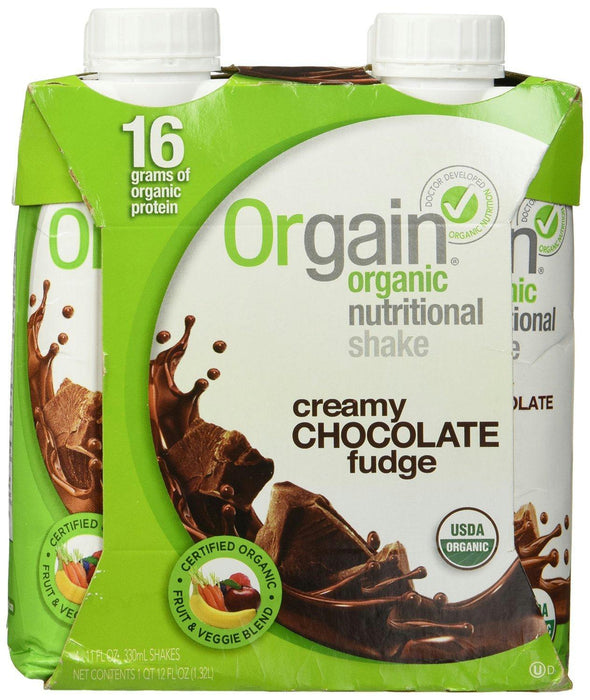 Orgain: Organic Nutritional Shake Creamy Chocolate Fudge 4 Count, 44 Oz