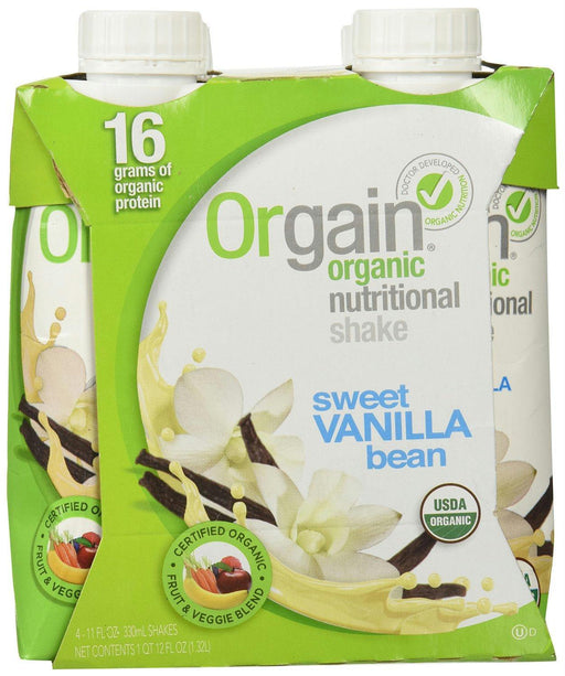 Orgain: Organic Nutritional Shake Sweet Vanilla Bean 4 Count, 44 Oz