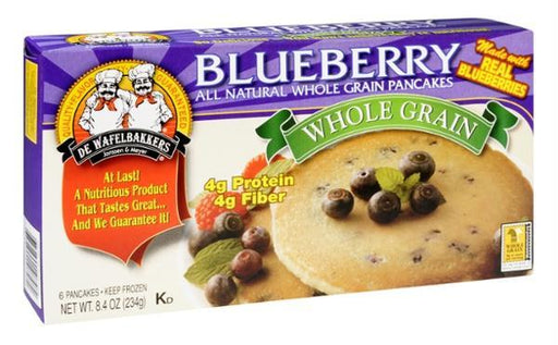 De Wafelbakkers: Blueberry All Natural Whole Grain Pancakes, 8.4 Oz