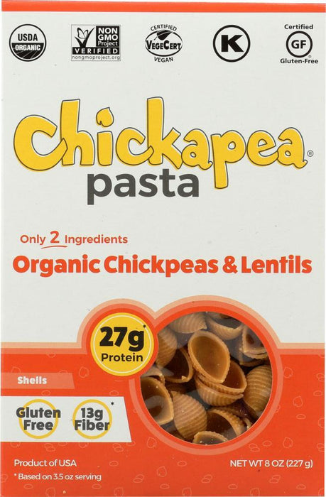 Chickapea: Organic Chickpea And Red Lentil Pasta Shells (8.000 Oz)