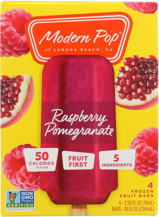 Modern Pop: Frozen Fruit Bar Raspberry Pomegranate 4 Pack, 10 Fo