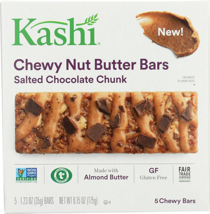 Kashi: Chewy Nut Butter Bars Salted Chocolate Chunk, 6.15 Oz