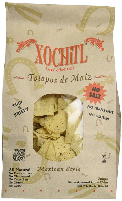 Xochitl: Corn Chips Unsalted Mexican Style, 16 Oz