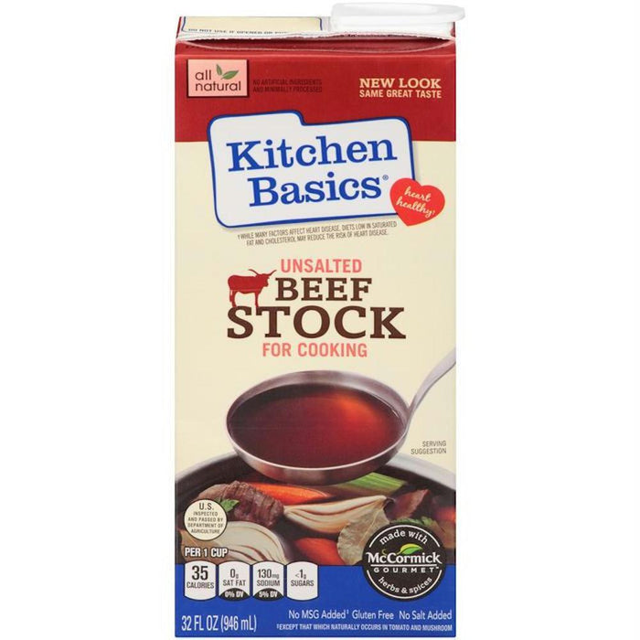 Kitchen Basics: Unsalted Beef Cooking Stock, 32 Oz