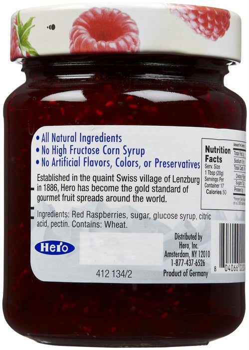 Hero: Premium Fruit Spread Red Raspberry, 12 Oz