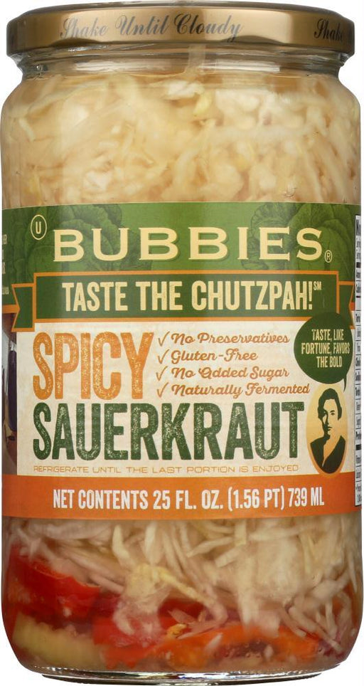 Bubbies: Sauerkraut Spicy, 25 Oz