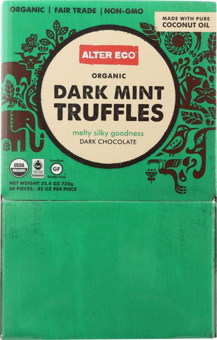 Alter Eco: Chocolate Truffle Dark Mint Organic, 60 Pc