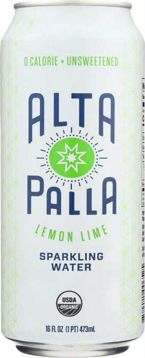 Alta Palla: Water Lemon Lime Sprakling Organic, 16 Oz