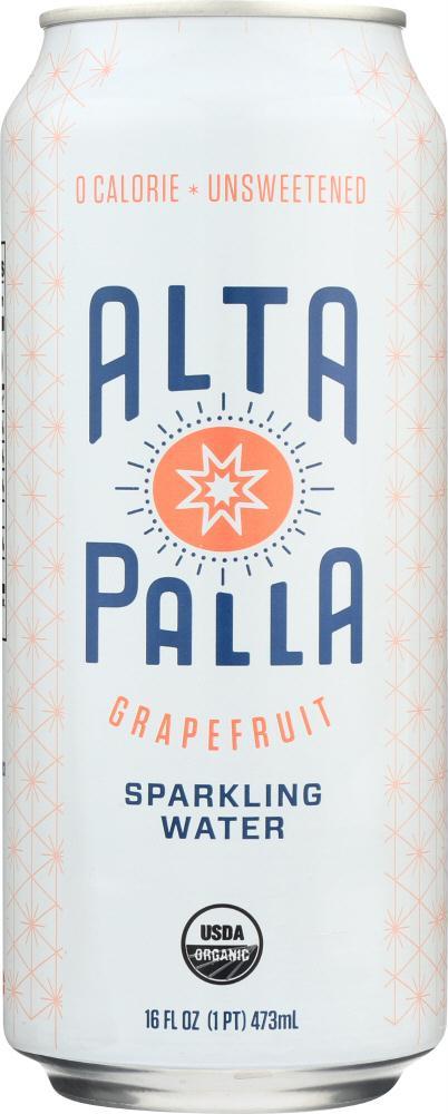 Alta Palla: Water Grapefruit Sparkling Organic, 16 Oz