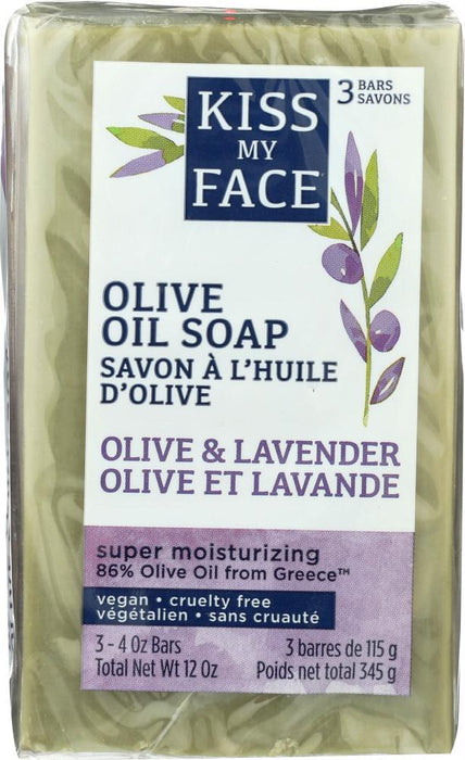 Kiss My Face: Olive Oil & Lavender Bar Soap, 3 Pc