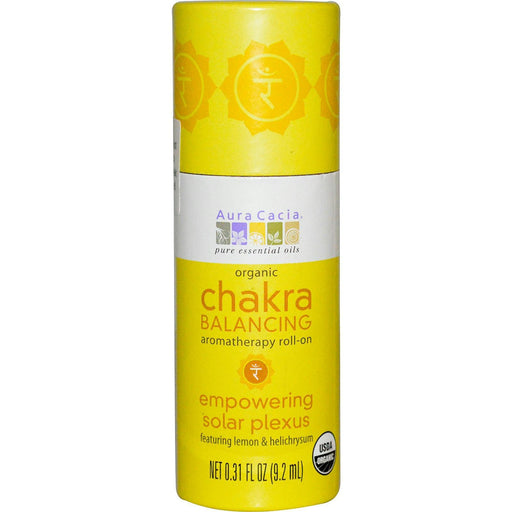 Aura Cacia: Chakra Balancing Aromatherapy Roll-on Empowering Solar Plexus, 0.31 Oz