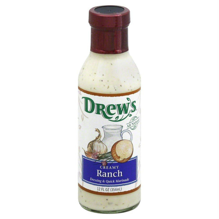 Drew's: All Natural Dressing & Quick Marinade Creamy Ranch, 12 Oz