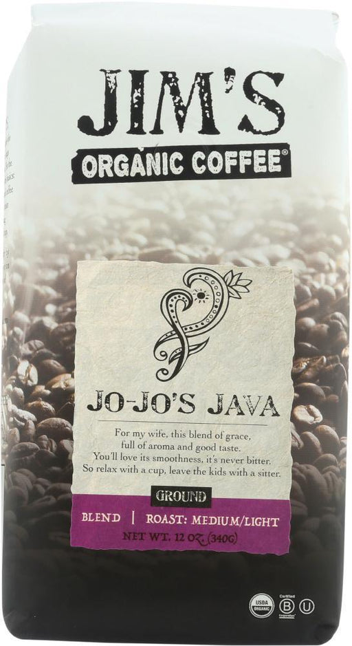 Jims Organic Coffee: Coffee Ground Jo-jos Java Organic, 12 Oz