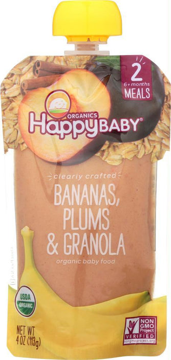 Happy Baby: Bananas Plums & Granola, 4 Oz