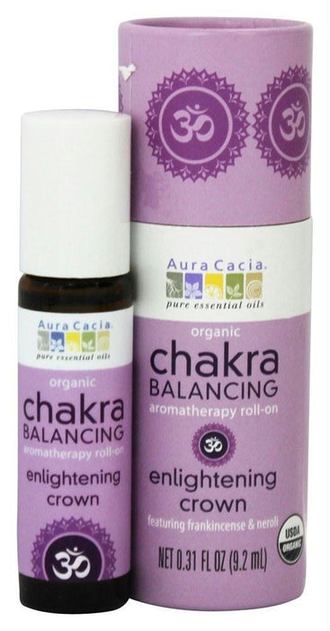 Aura Cacia: Organic Enlightening Crown Chakra Balancing Roll On, 0.31 Oz