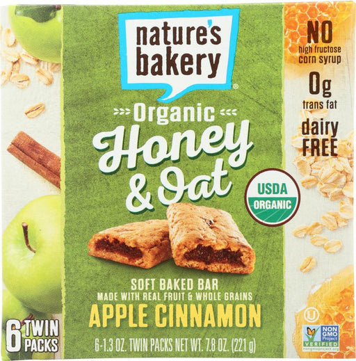 Natures Bakery: Bar Honey Oat Apple Cinnamon Organic, 7.8 Oz