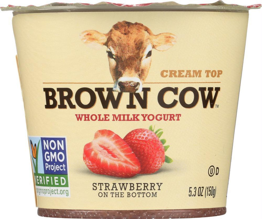 Brown Cow: Yogurt Cream Top Strawberry, 5.3 Oz