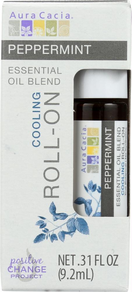 Aura Cacia: Oil Essential Roll-on Peppermint 0.31 Oz