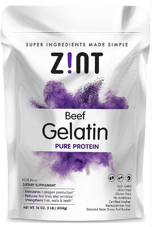 Zint: Beef Gelatin Pure Protein, 16 Oz