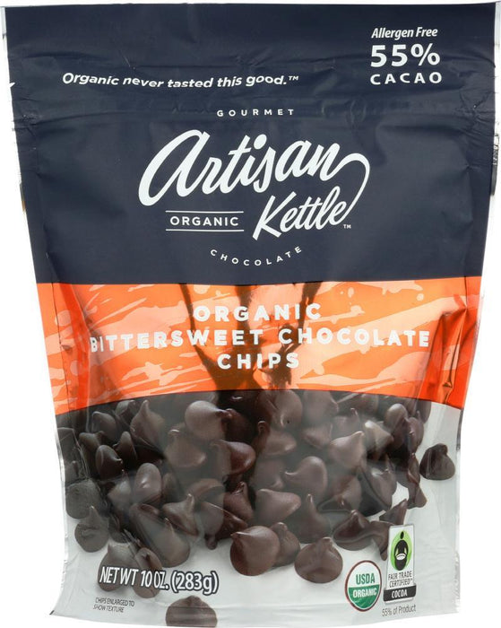 Artisan Kettle: Morsels Organic Bittersweet Chocolate, 10 Oz