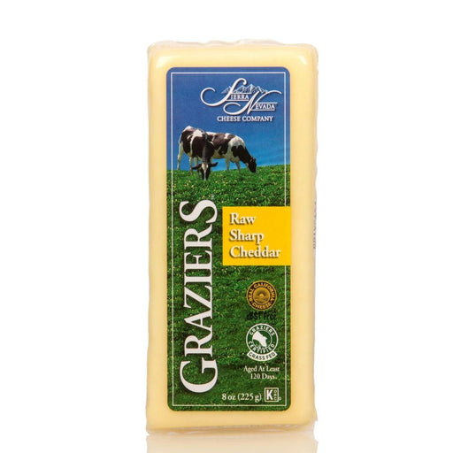 Graziers: Milk Raw Sharp Cheddar, 8 Oz