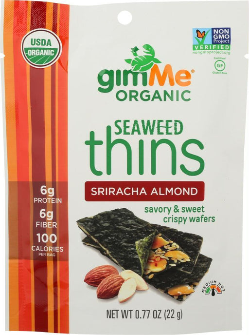 Gimme: Seaweed Thins Sriracha Almond, 0.77 Oz