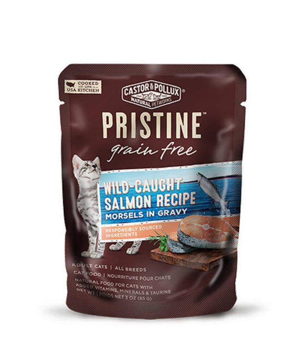 Castor & Pollux: Pristine Grain Free Wild-caught Salmon Recipe Morsels In Gravy 3 Oz