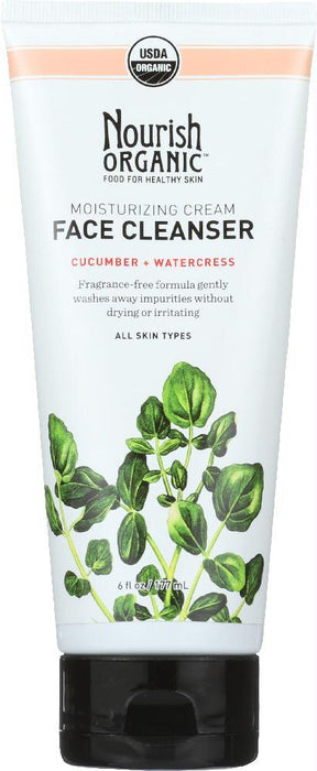 Nourish Organic: Moisturizing Cream Face Cleanser Cucumber + Watercress, 6 Oz