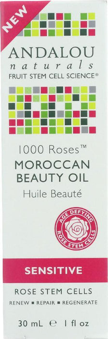 Andalou Naturals: 1000 Roses Moroccan Beauty Oil Sensitive, 1 Oz