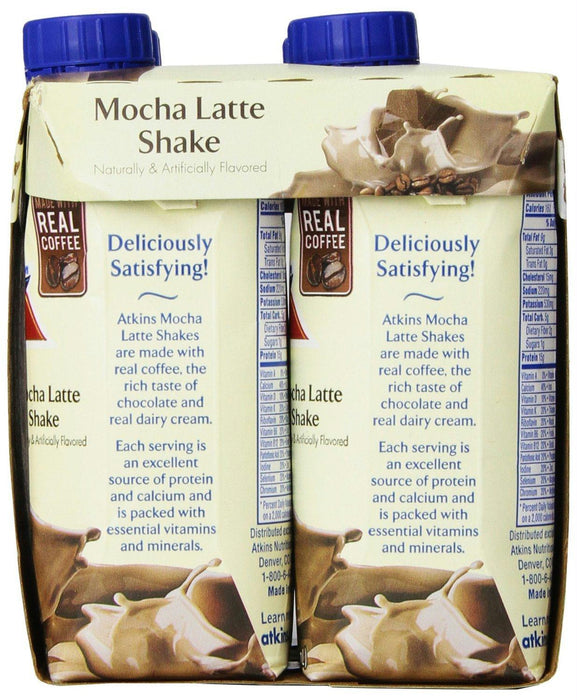 Atkins: Mocha Latte Shake 4 Count (11 Oz Each), 44 Oz