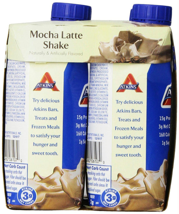 Atkins: Mocha Latte Shake 4 Count (11 Oz Each), 44 Oz