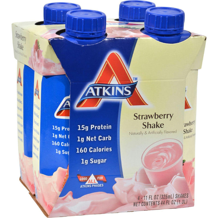 Atkins: Strawberry Shake 4 Count (11 Oz Each), 44 Oz