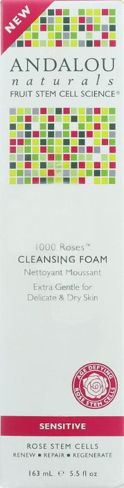 Andalou Naturals: 1000 Roses Cleansing Foam Sensitive, 5.5 Oz