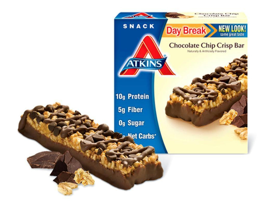 Atkins: Day Break Snack Bar Chocolate Chip Crisp (5x1.2oz Bars), 6 Oz