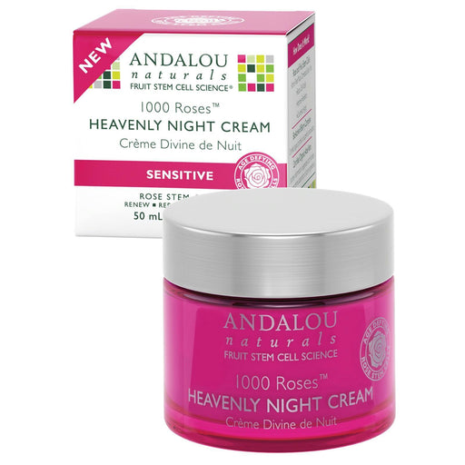 Andalou Naturals: 1000 Roses Heavenly Night Cream Sensitive, 1.7 Oz