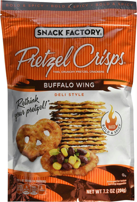 Snack Factory: Pretzel Crisps Deli Style Buffalo Wing, 7.2 Oz