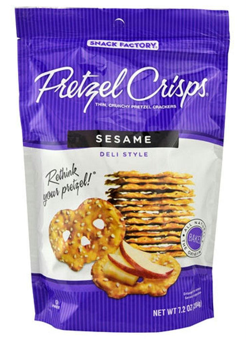 Snack Factory: Pretzel Crisps Deli Style Sesame, 7.2 Oz