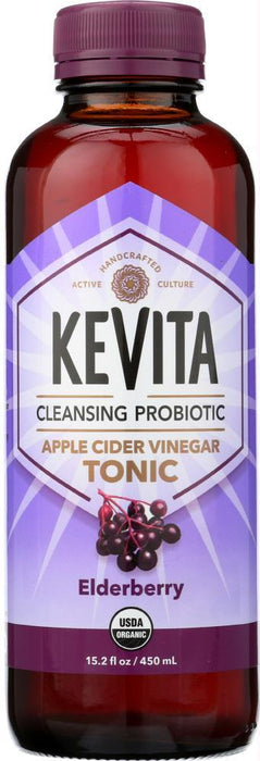 Kevita: Organic Cleansing Probiotic Apple Cider Vinegar Tonic Elderberry, 15.2 Oz