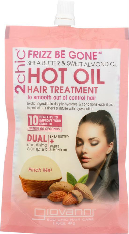 Giovanni Cosmetics: 2chic Frizz Be Gone Hot Oil Hair Treatment Shea Butter & Sweet Almond Oil, 1.75 Oz