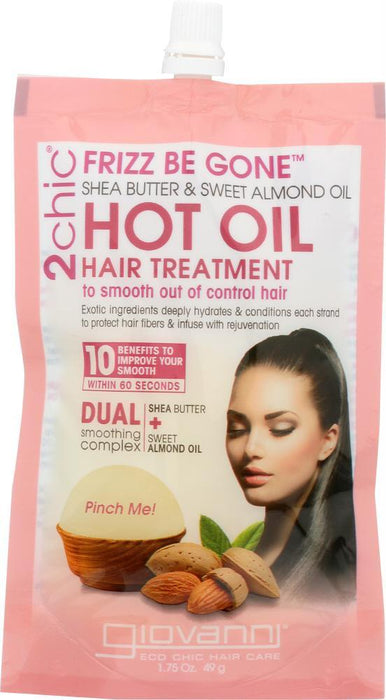 Giovanni Cosmetics: 2chic Frizz Be Gone Hot Oil Hair Treatment Shea Butter & Sweet Almond Oil, 1.75 Oz