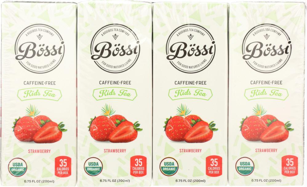 Bossi: Caffeine Free Organic Kids Tea Strawberry 8 X 6.75 Fl Oz, 54 Fl Oz